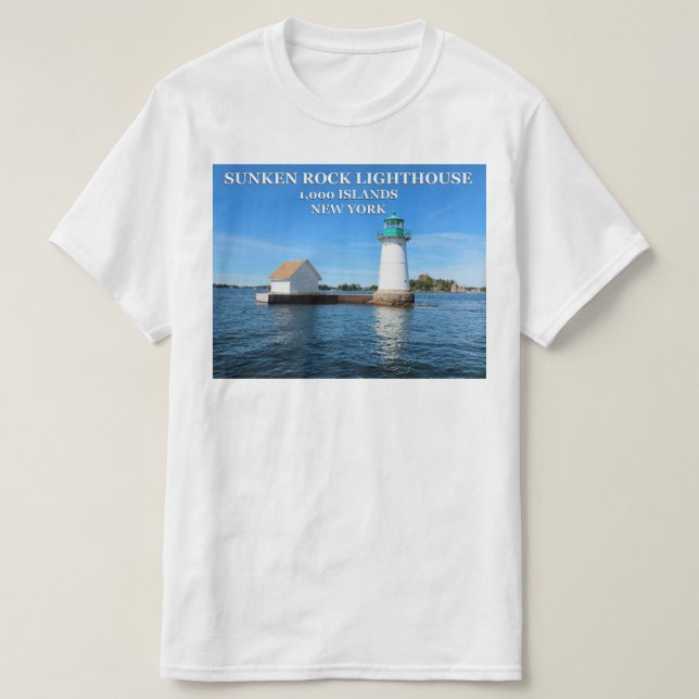 T-shirt Phare de Sunken Rock, New York (Design devant)