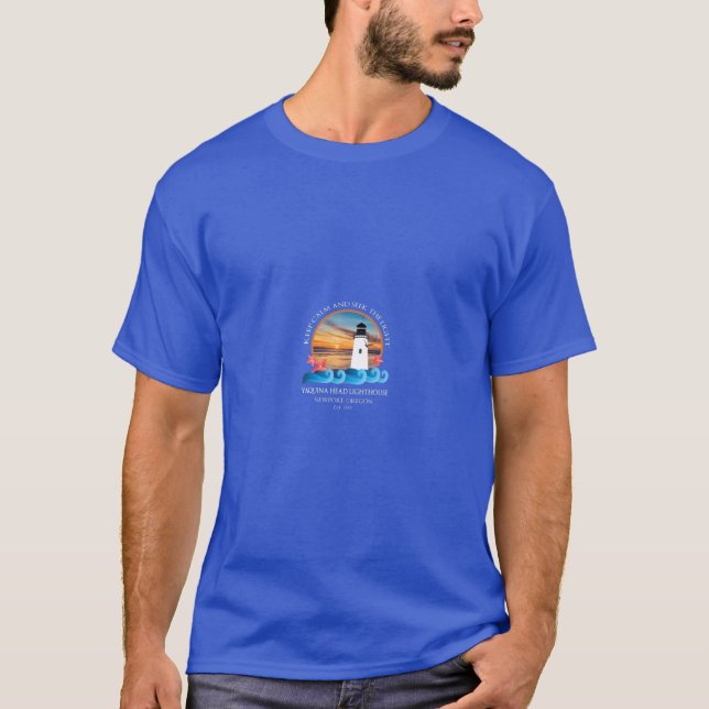 T-shirt Phare de Yaquina Head Newport Oregon Beach (Devant)