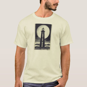 T-shirt Phare de Yaquina Head Oregon Moon