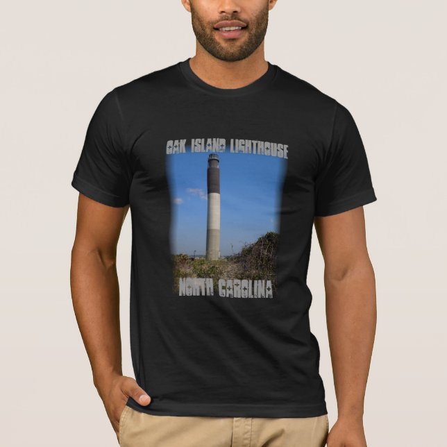 T-shirt Phare d'île de chêne, la Caroline du Nord (Devant)