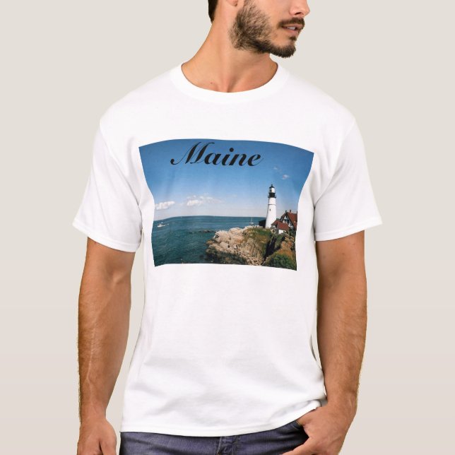 T-shirt Phare du Maine à la tête de Portland (Devant)