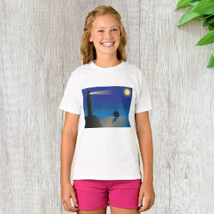 T-shirt Phare et voilier la nuit Océan éclairé par la lune