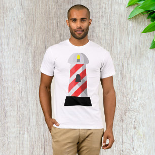 T-shirt Phare rayé rouge et blanc