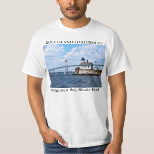T-shirt Phare rose d'île, Île de Rhode