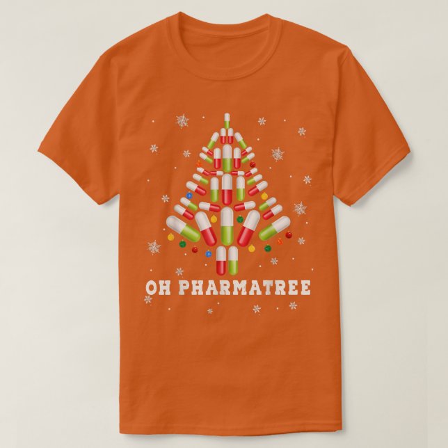 T-shirt Pharmacie Arbre de Noël Oh Pharmatree Noël laid (Design devant)
