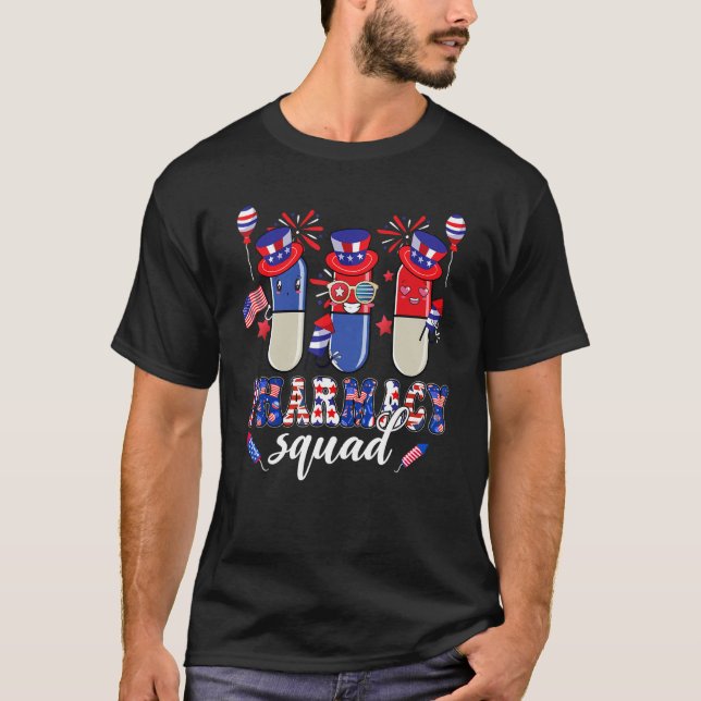 T-shirt Pharmacie Squad pilules Fireworks Pharmacist 4e de (Devant)