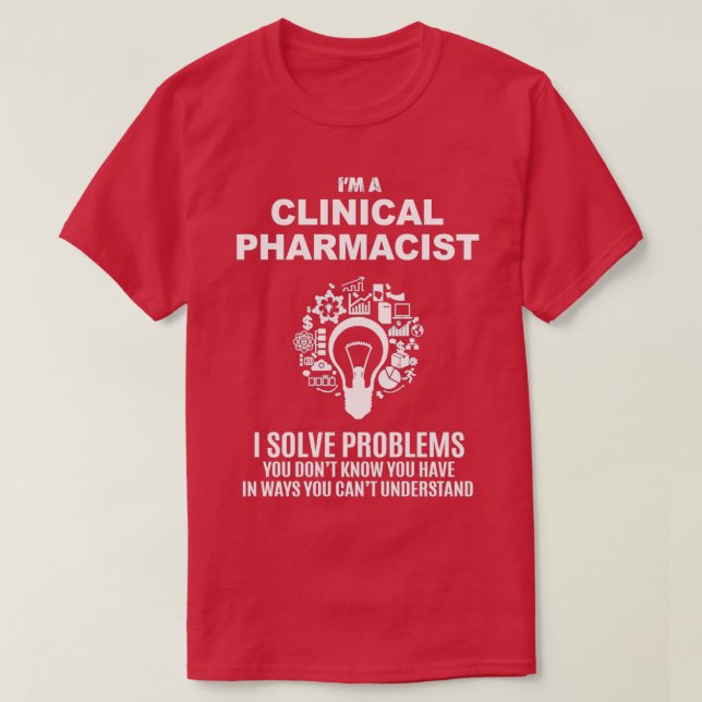 T-SHIRT PHARMACIEN CLINIQUE RÉSOUDRE LES PROBLÈMES BLANC 1 (Design devant)