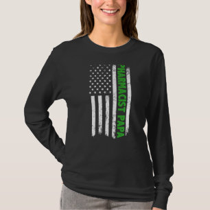 T-shirt Pharmacien Papa American Flag Fête des pères