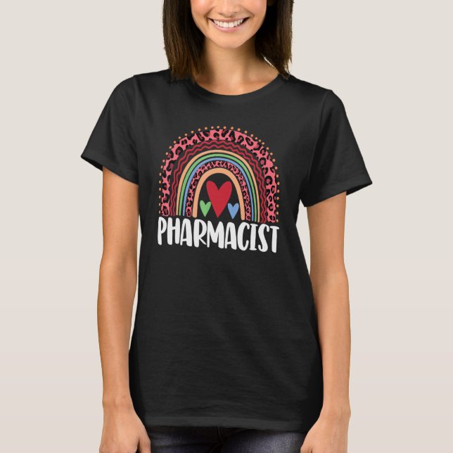T-shirt Pharmacienne Homme Leopard Rainbow Love (Devant)