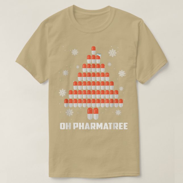 T-shirt Pharmaciste Arbre de Noël Pharmacien Cadeau Drôle  (Design devant)