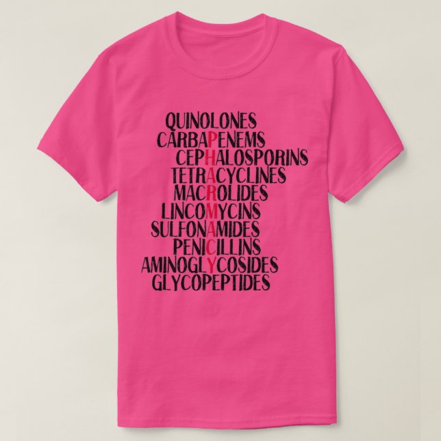 T-shirt Pharmacy antibiotic classes (Design devant)