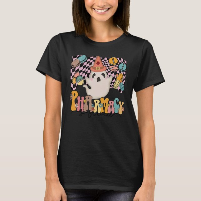T-shirt Pharmacy Halloween Pharmacy Squad Cute Ghost Spook (Devant)