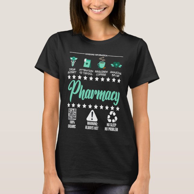 T-shirt Pharmacy No Sleep No Problem Medicine Pharmacist (Devant)