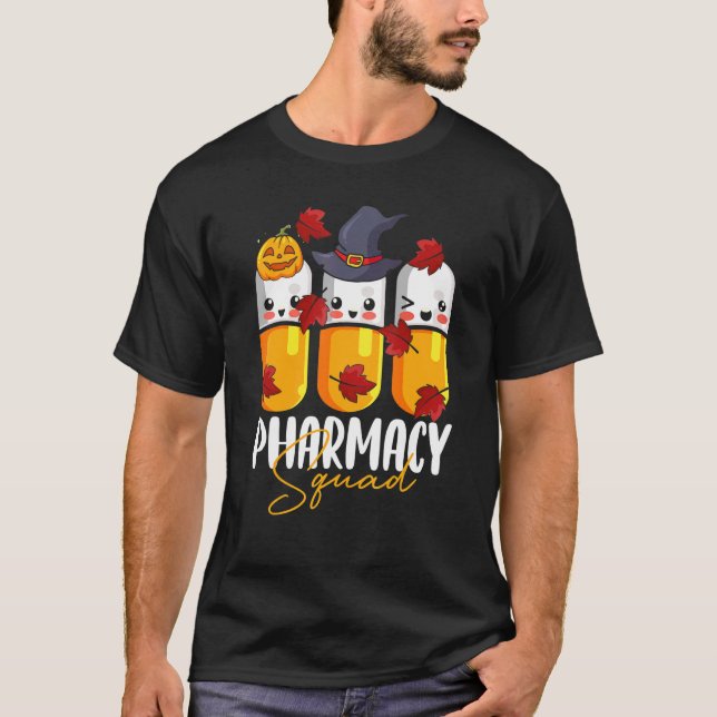 T-shirt Pharmacy Squad Pharmacist Pumpkin Fall Thanksgivin (Devant)
