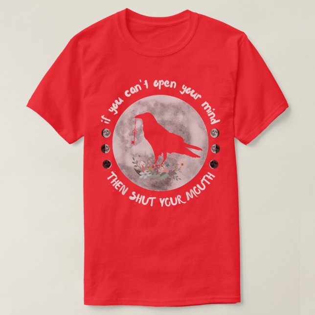 T-shirt Phases de la Lune Ouvrez votre esprit Raven Wicca  (Design devant)