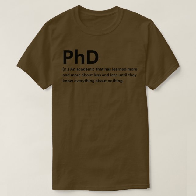 T-shirt Phd, définition 7 (Design devant)