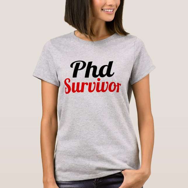 T-shirt Phd Survivor Typographie rouge noir (Devant)