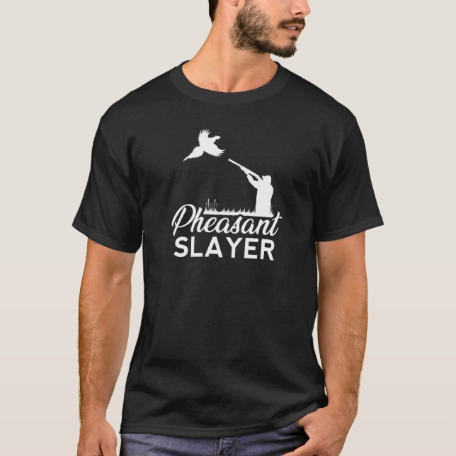 T-shirt Pheasant Slayer Hunting Hunter Bird Plucking Retro (Devant)