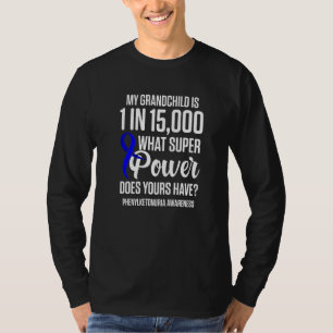 T-shirt Phenylcétonuria Pku Strong Warrior Grandchild Awar