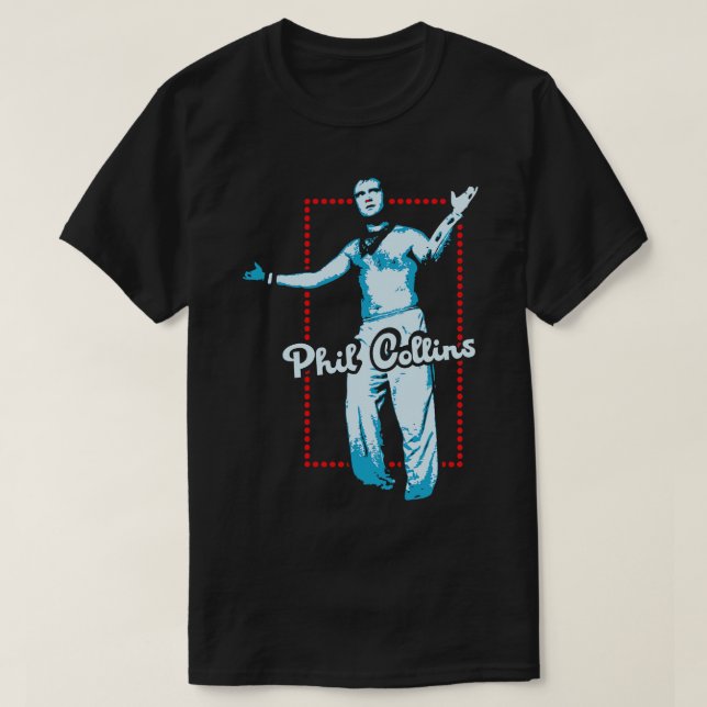 T-shirt Phil Collins Retro 80s Fan Art (Design devant)