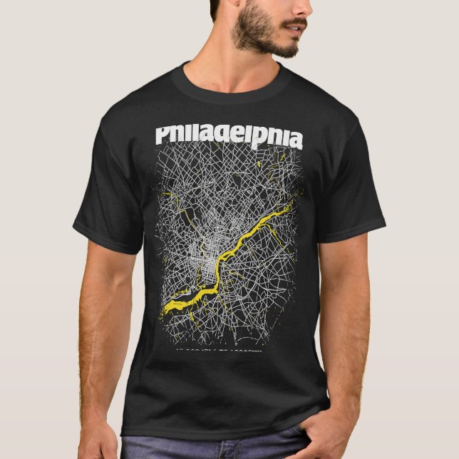 T-shirt Philadelphia Pennsylvania Street Map Hometown Prid (Devant)