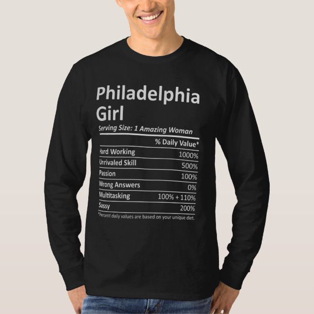 T-shirt Philadelphie Girl Pa Pennsylvania Funny City Home (Devant)