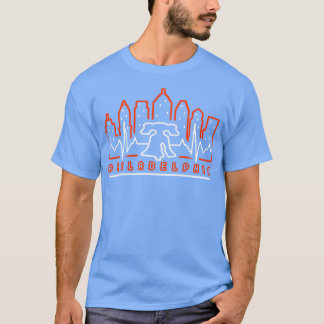 T-shirt Philadelphie Orange et Black EKG Heartbeat Philly