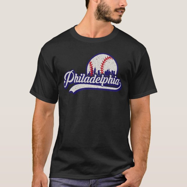 T-shirt Philadelphie vintage Baseball (Devant)