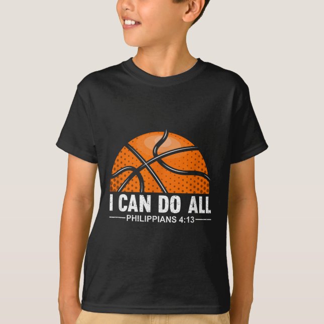 T-shirt Philipans 4 13 I Can Do All Things Christian Baske (Devant)