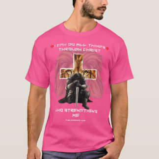 T-shirt Philippiens 413 Christian Verse Lion Cross Hommes