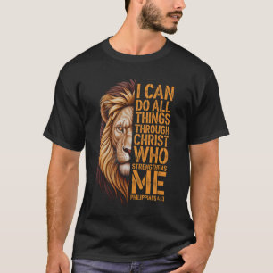T-shirt Philippiens 413 Lion Religieux Renforce Christi