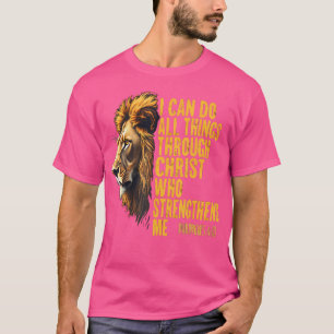 T-shirt Philippiens 413 Lion Religieux Renforce Christi