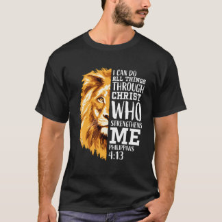 T-shirt Philippiens 413 Verse chrétien Lion religieux