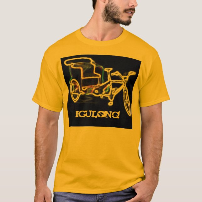T-shirt Philippin Pedicab "déroulement !" Pièce en t (Devant)