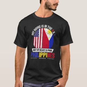 T-shirt Philippine American Patriot Heart (Coeur patriote 