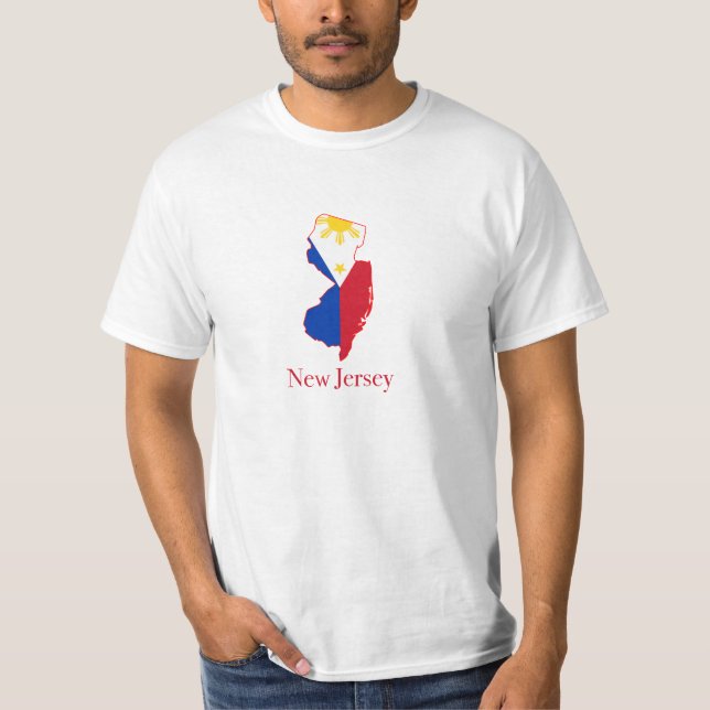 T-shirt Philippines diminuent au-dessus de la carte de New (Devant)