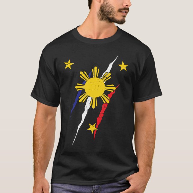 T-shirt Philippines Drapeau Philippine Pinoy Pride Nat (Devant)