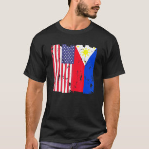 T-shirt Philippines États-Unis Drapeau philippin American 