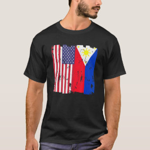 T-shirt Philippines États-Unis Drapeau philippin American 