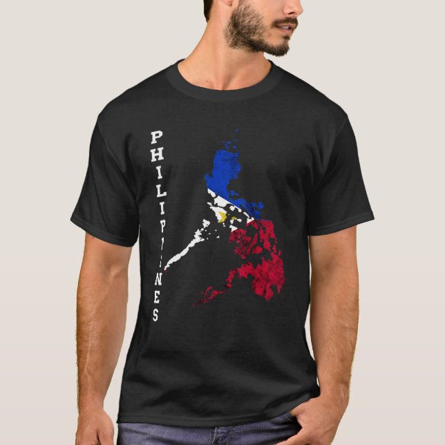 T-shirt Philippines Pilipinas Carte Philippine Sun Philipp (Devant)