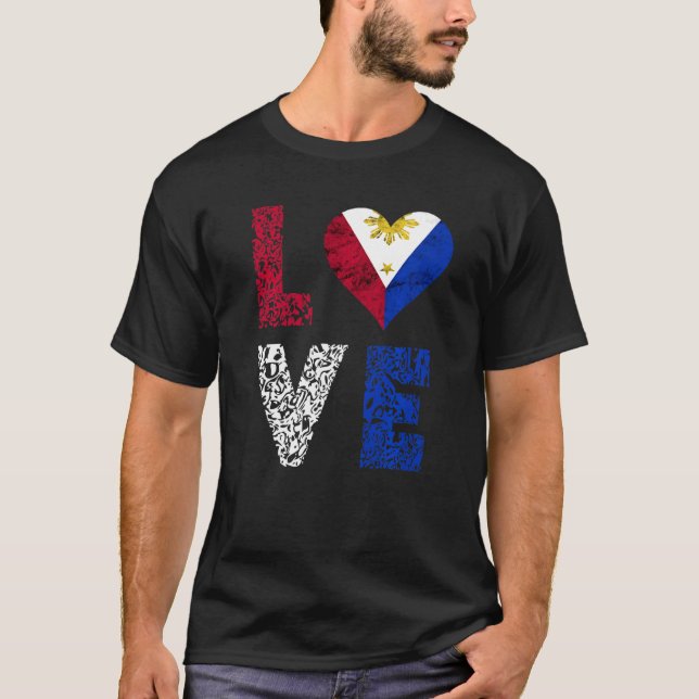T-shirt Philippines Pinoy Love Pride Philippine F (Devant)