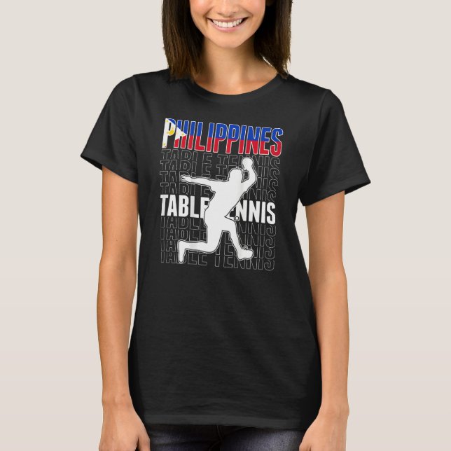 T-shirt Philippines Table Tennis Fans  Philippine Flag Pin (Devant)