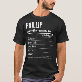 T-shirt Phillip Taille du service Nutrition Étiquette Calo