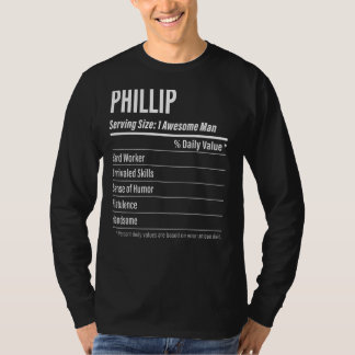 T-shirt Phillip Taille du service Nutrition Étiquette Calo