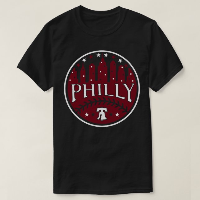 T-shirt Philly Red White et Philadelphie Blue Baseball Fa (Design devant)