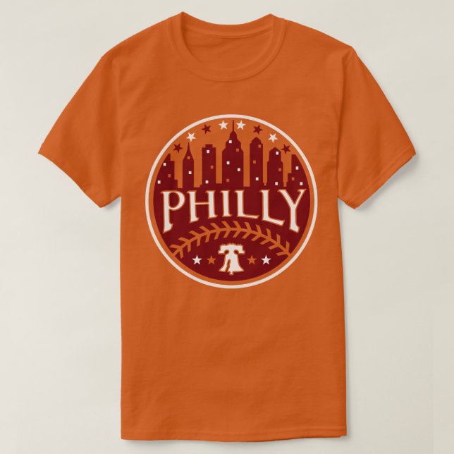 T-shirt Philly Red White et Philadelphie Blue Baseball Fa (Design devant)