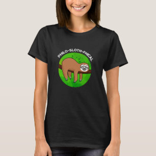 T-shirt Philo-sloth-phical Funny Animal Sloth Pun Dark BG