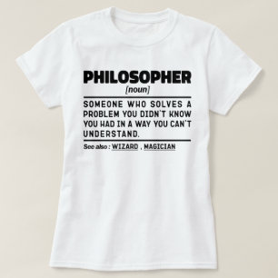 T-shirt Philosophe Noun Metaphysics Thinker Sarcasme