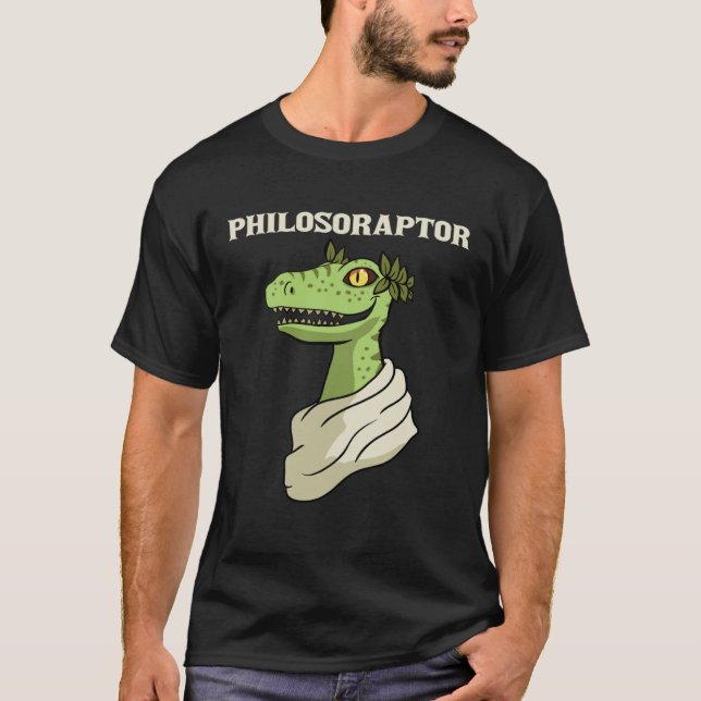 T-shirt Philosophe Philosophe Raptor Dinosaur Velocira (Devant)