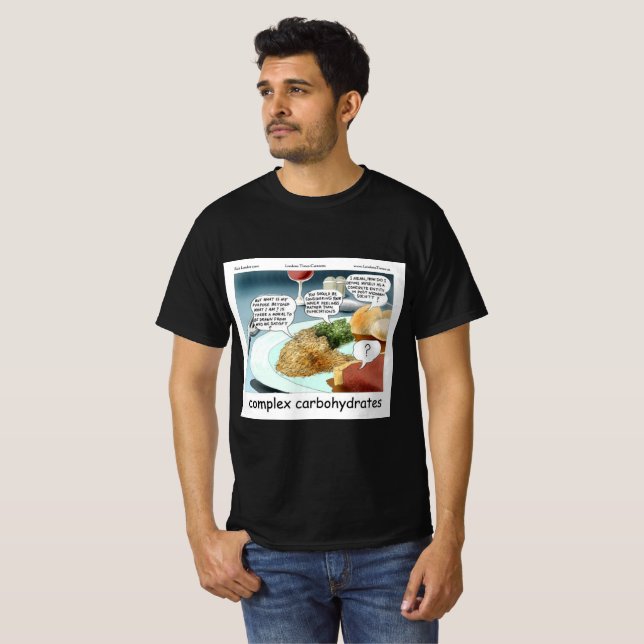 T-shirt Philosophie des glucides complexes Comic alimentai (Devant entier)